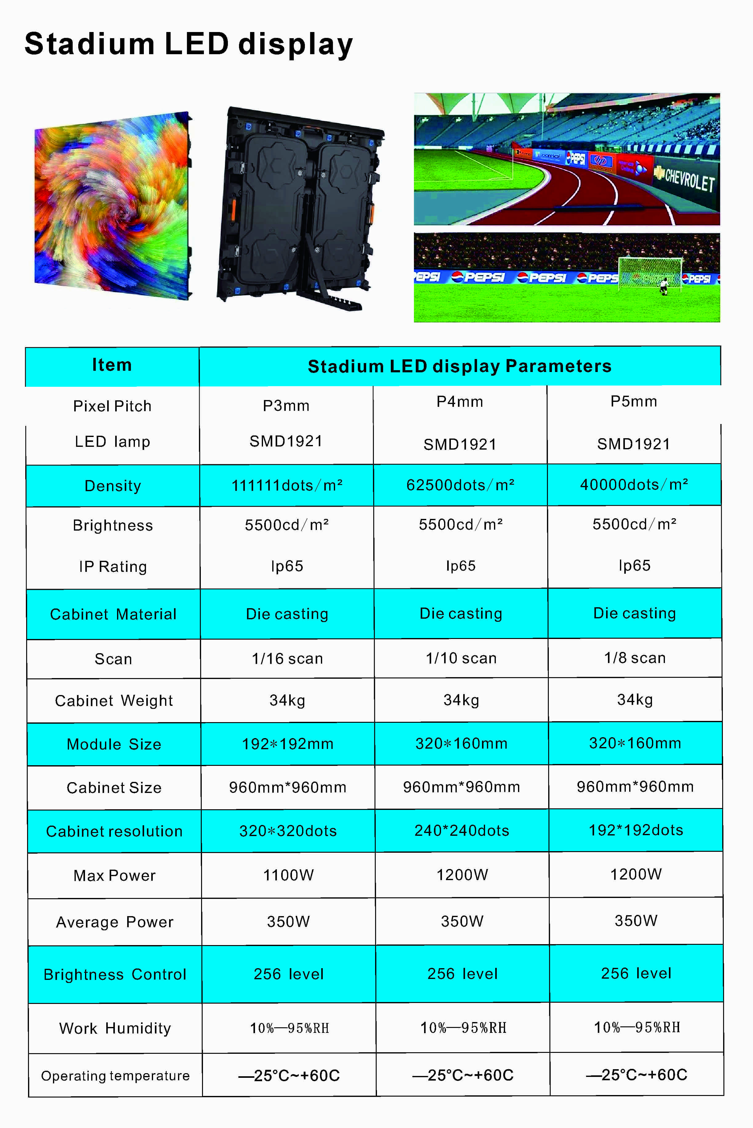 شاشة عرض LED للملعب